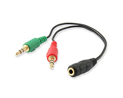 Cable EQUIP Audio 2xJack 3.5mm/M a Jack 3.5mm/H 0.13m Negro (EQ147942)