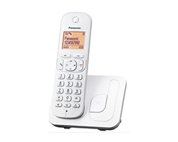 Teléfono Inalámbrico Panasonic DECT TFT 1.6' Eco RJ11 Voicemail Identificador y bloqueo de llamadas Micrófono mudo Altavoz Blanco (KX-TGC210SPW)