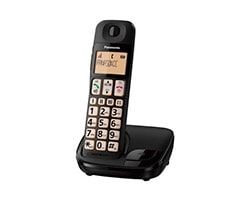 Telefono Inalambrico Panasonic KX-TGE310SPB Pantalla LCD 1.8 Teclado Iluminado Botones Grandes Compatible Audifonos HAC Bloqueo De Llamadas Agenda 50 Contactos Negro (KX-TGE310SPB)