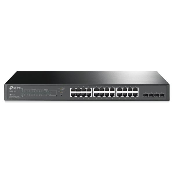 Switch TP-Link 24xRJ45 GbE 4xSFP Gestionado PoE+ 250W Rack 1U Negro (TL-SG2428P)
