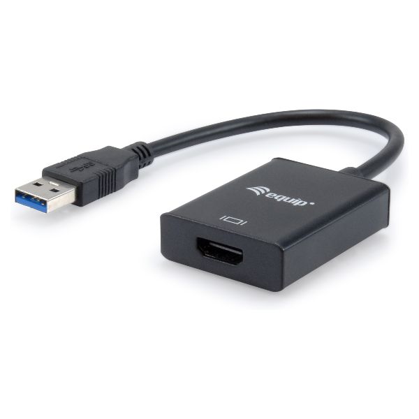 Cable EQUIP USB-A/M a HDMI/H 60Hz 0.25m Negro (EQ133385)