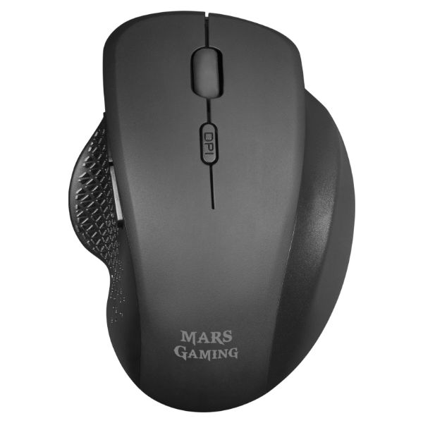 Ratón Mars Gaming Ergonómico Mecánico Diestro RF 2.4GHz 3200dpi 6 Botones Negro (MMWERGO)