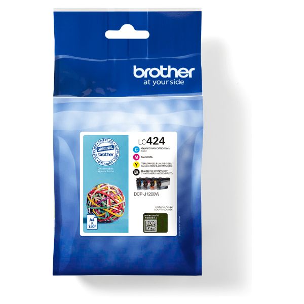 Tinta BROTHER Pack Negro/Tricolor 750 páginas/750 páginas (LC424VAL)