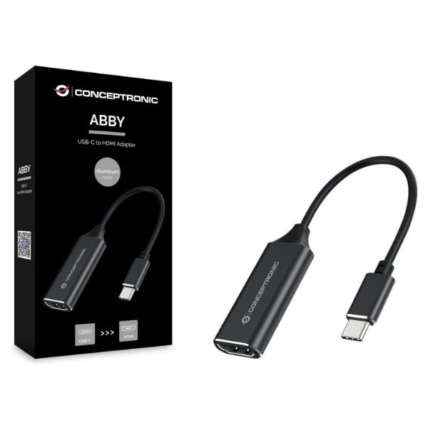 Adaptador CONCEPTRONIC USB-C a HDMI Negro (ABBY03B)