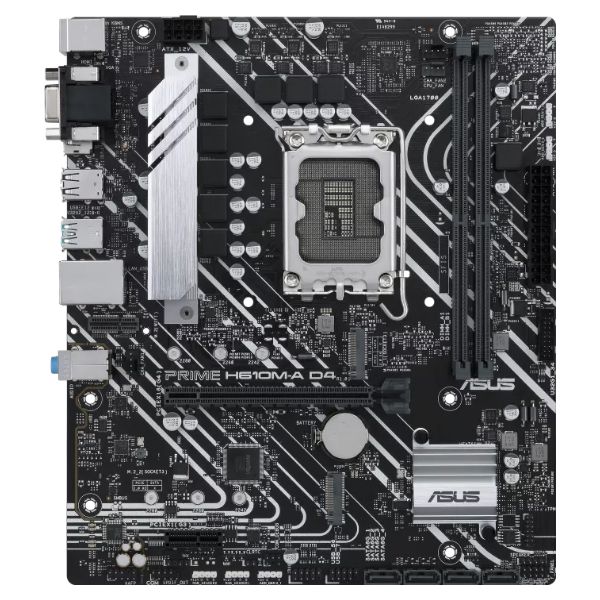 Placa base ASUS PRIME H610-A D4-CSM: (1700) 2DDR4 SATA3 M.2 PCIe USB 2.0 USB-A 3.1 VGA HDMI DP PS/2 mATX Gigabit Ethernet