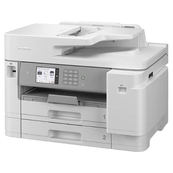 Impresora Multifunción Brother InkJet Pantalla 3.5? 1200x4800dpi A3 Color ADF NFC USB 2.0 WiFi 4 Ethernet 10/100 Fax Dúplex Blanca (MFC-J5955DW)