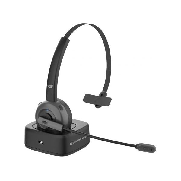 Auricular+Micrófono CONCEPTRONIC Supraural Monoaural Bluetooth 5.0 Base de Carga USB-C Negro (POLONA03BD)