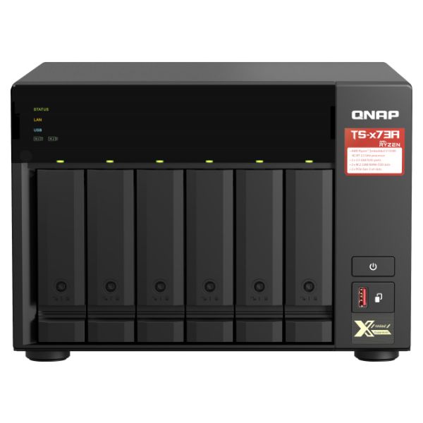 NAS QNAP V1500B DDR4 8Gb M.2 SATA2/3 3xUSB-A 3.1 1xUSB-C 3.0 2xRJ45 6 Bahías Ethernet Negro (TS-673A-8G)