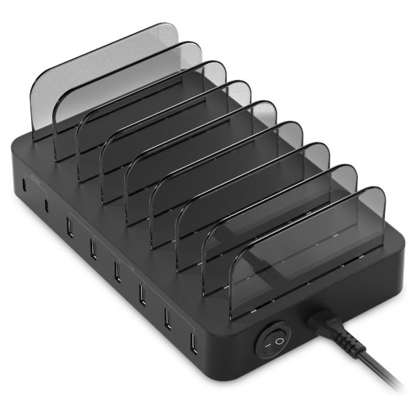 Estación de Carga CONCEPTRONIC Universal 75W 6xUSB-A 3.0 2xUSB-C Negra (OZUL02B)