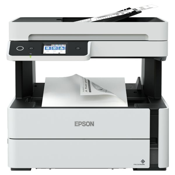 Impresora Multifunción Epson EcoTank ET-M3180 Pantalla LCD 2.4? Táctil 1200x2400dpi A4 B/N ADF USB 2.0 WiFi Ethernet Fax Dúplex Negra/Blanca (C11CG93402)