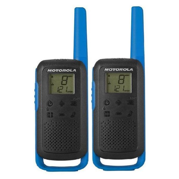 Walkie Talkie Motorola T62 LCD 16 Canales mUSB 2 Unidades Negro/Azul (59T62BLUEPACK)