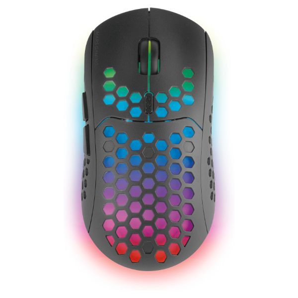 Ratón Mars Gaming Ergonómico Óptico Ultraligero Diestro RGB RF Wireless 2.4Ghz 3200dpi 6 Botones Negro (MMW3)