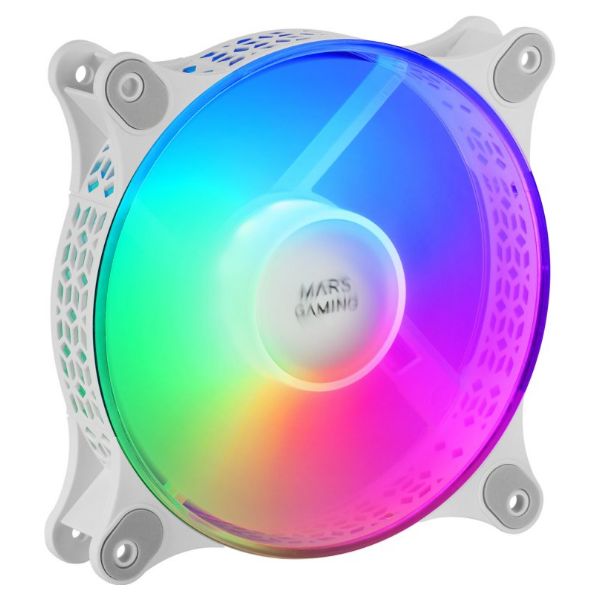 Ventilador Mars Gaming 120mm 1100rpm FRGB Kit 2 Unidades Blanco (MFDUOW)