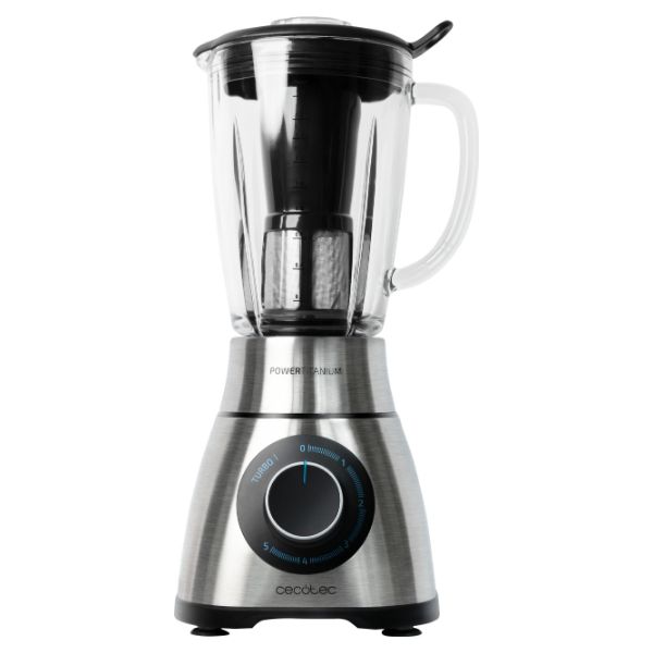 Batidora de Vaso CECOTEC Power Black Titanium 1300 PerfectMix 1300W Cuchilla de 6 Hojas con Recubrimiento de Titanio Negro Capacidad 1.8 Litros Incluye Filtro para Licuados (4140)