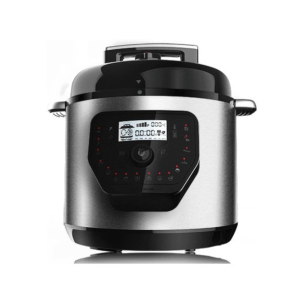 Olla Programable GM CECOTEC H Deluxe Programable 24 Horas 6L 19 Programas Temporizador 24 Min 11 Niveles de Potencia Recetario Negra/Acero Inoxidable (02033)