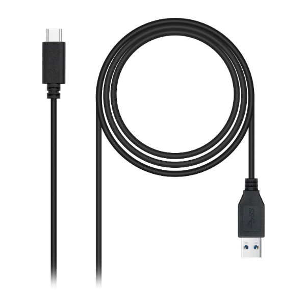 Nanocable USB-A/M a USB-C/M 2m Negro (10.01.4002)