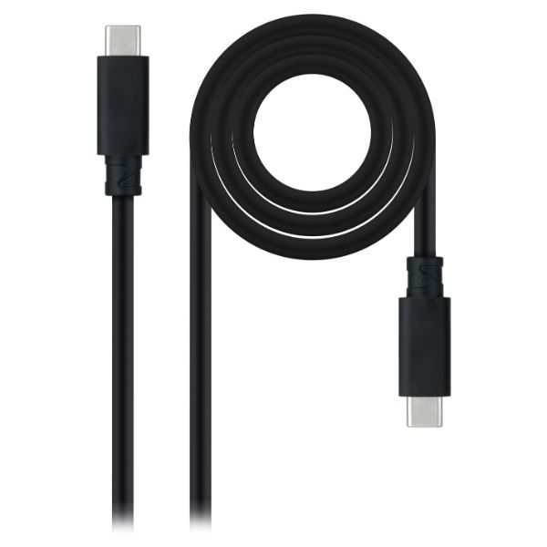 Nanocable USB-C/M a USB-C/M 2m Negro (10.01.4102)