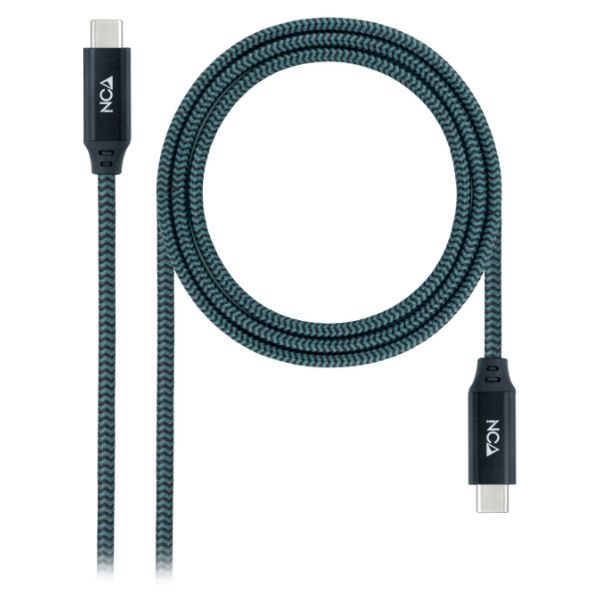 Nanocable USB-C 4/M a USB-C 4/M 1m Azul/Gris/Negro (10.01.4301-COMB)