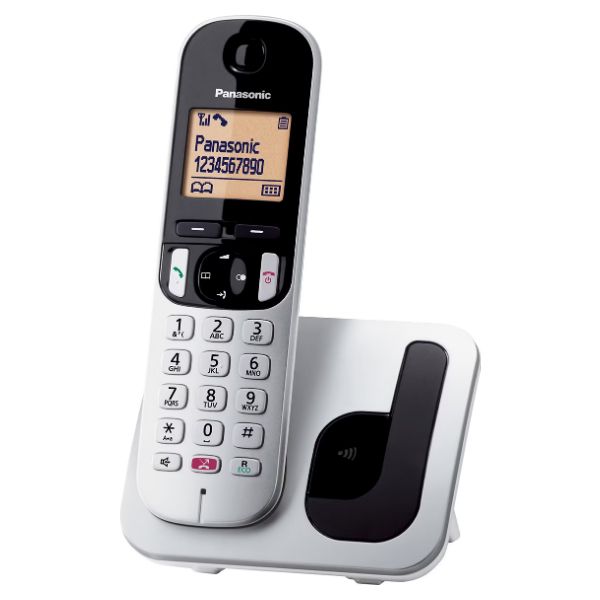 Teléfono Inalámbrico Panasonic DECT GAP Eco LCD 1.6' WiFi Bluetooth Identificador y bloqueo de llamadas Altavoz Plata (KX-TGC250SPS)