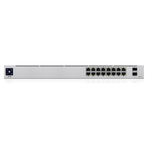 Switch Ubiquiti 16xRJ45 GbE 2xSFP Gestionado PoE 32W Rack 1U Plata (USW-16-POE)