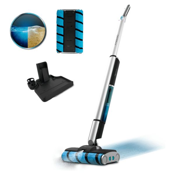 Fregona Eléctrica CECOTEC FreeGo Wash Twice Sin Cables Autonomía 40 minutos Doble Rodillo Pulverizador de Agua Base de Autolimpieza (04552)