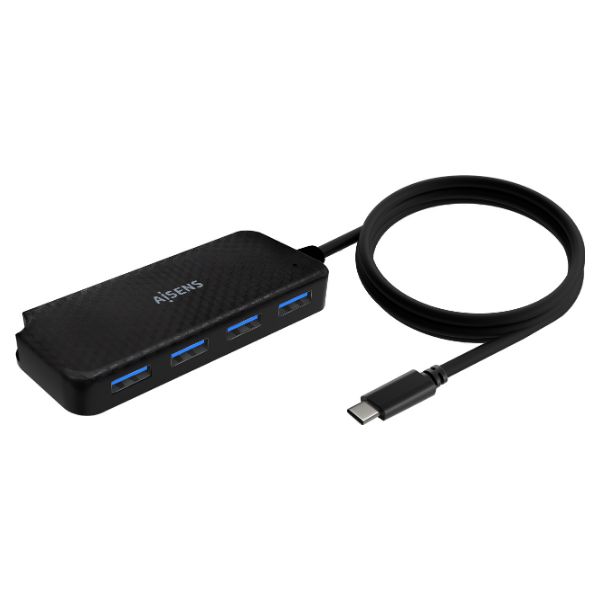 Hub AISENS USB-C 3.0 a 4xUSB-A 3.0 60cm Negro (A109-0716)