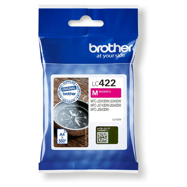 Tinta BROTHER Magenta, para MFCJ5340DW (LC422M)