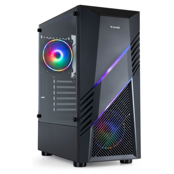 Caja Gaming TooQ Biohazard RGB 2xUSB 2.0 1xUSB 3.0 ATX mATX Mini-ITX Negra (TQGCC102-B)