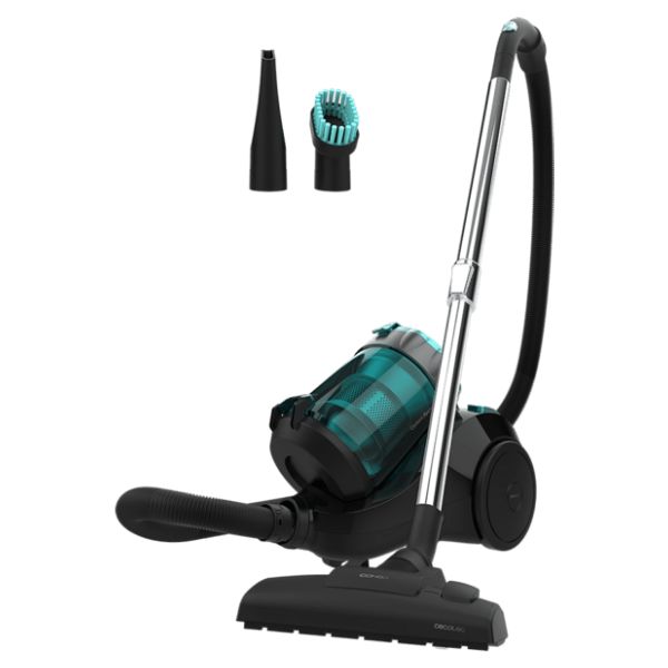 Aspirador de Trineo CECOTEC Conga Rockstar Multicyc 800W Depósito 2.5L Multiciclónico Sin Bolsa Accesorios Muebles/Esquinas Negro/Acero Inoxidable (05599)