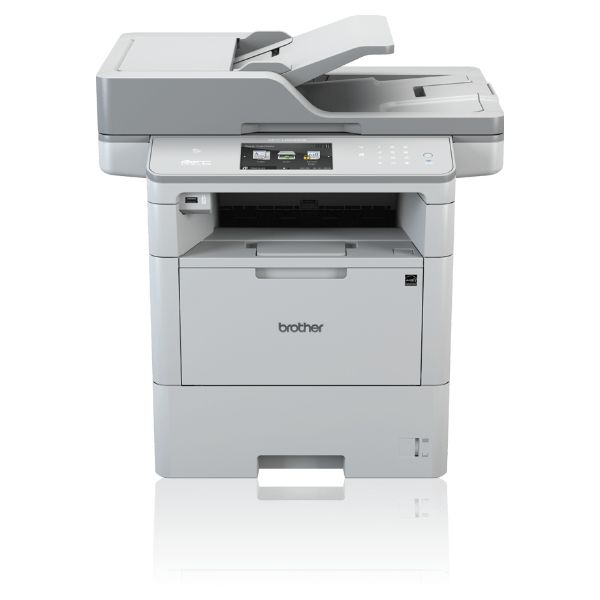 Impresora Multifunción Brother Láser 1200x1200dpi Pantalla LCD 5? Color Táctil A4 B/N ADF USB-A/B WiFi Ethernet GbE Fax Dúplex Blanca (MFC-L6710DW)