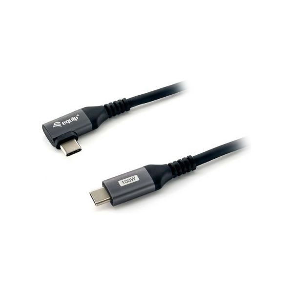 Cable EQUIP USB-C/M a USB-C/M Acodado 100W 3m Negro (EQ128893)