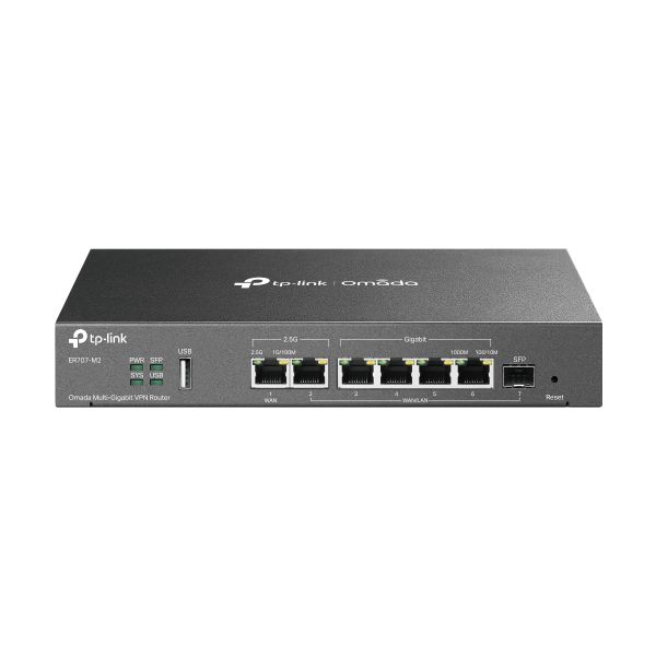 Router TP-Link VPN Omada Multi-Gigabit 6xRJ45 1xSFP 1xUSB 2.0 Negro (ER707-M2)