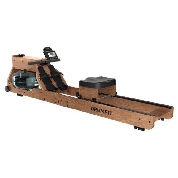 Remo de resistencia de agua CECOTEC Drumfit Rower 20000 Neptuno Wood. con acabado en madera. Tanque de 13 litros de capacidad. APP. Sillín ajustable horizontalmente. Pantalla LCD. Soporte dispositivos. Doble manillar. máximo de 135kg y altura 195cm(07226)