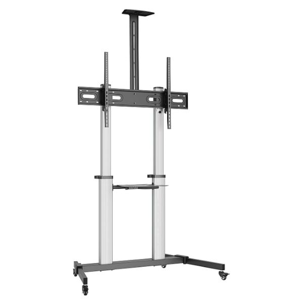 Soporte AISENS de Suelo 60-100" Con ruedas, hasta 100Kg. Negro/Plata. (FT100TE-259)