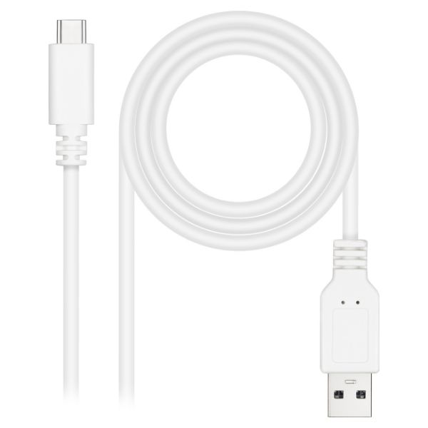 Nanocable USB-C/M a USB-A/M 3m Blanco (10.01.2103-W)