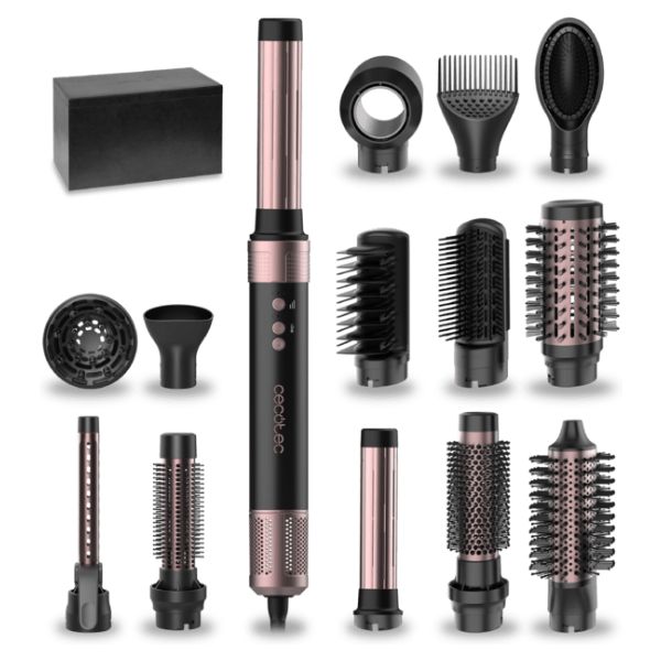 Moldeador CECOTEC Bamba CeramicCare 14in1 AirGlam Black.Tecnología Coanda que moldea, riza, peina, seca y elimina el efecto frizz (00251)