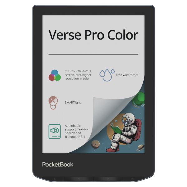 eBook Pocketbook Verse Pro 6' Color Táctil E-Ink Kaleido WiFi Bluetooth 5.4 Negro/Azul (PB634K3-1-WW)