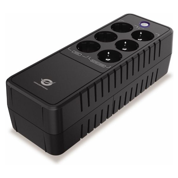 S.A.I. CONCEPTRONIC 850VA 490W 6xSchuko USB-B RJ45 Negra (ZEUS09E)