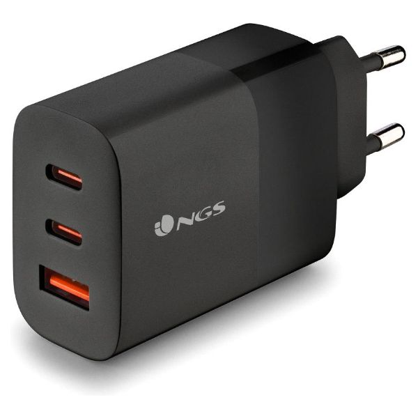 Cargador de Pared NGS 2xUSB-C 1xUSB-A 65W Negro (BUD65W)