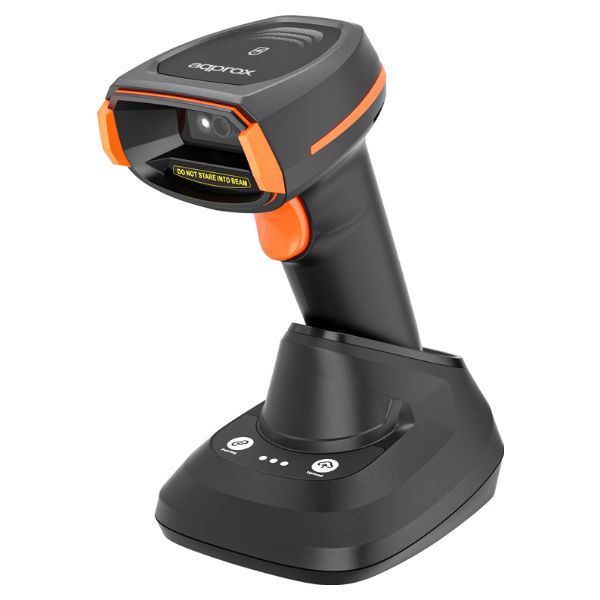 Lector de Código de Barras Approx 1D/2D RF 2.4GHz Bluetooth Base de Carga Negro/Naranja (APPLS24WSBS)