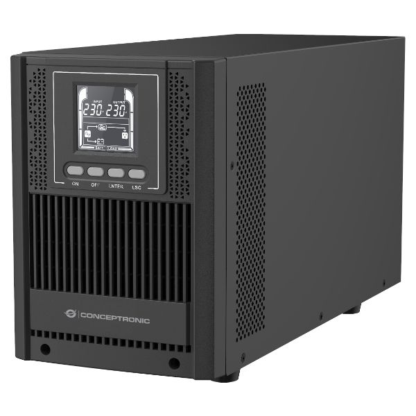 S.A.I. CONCEPTRONIC Online LCD 2000VA 1800W 6 Tomas AC 1xUSB-B 2.0 1xRS232 Negra (ZEUS52E2K)
