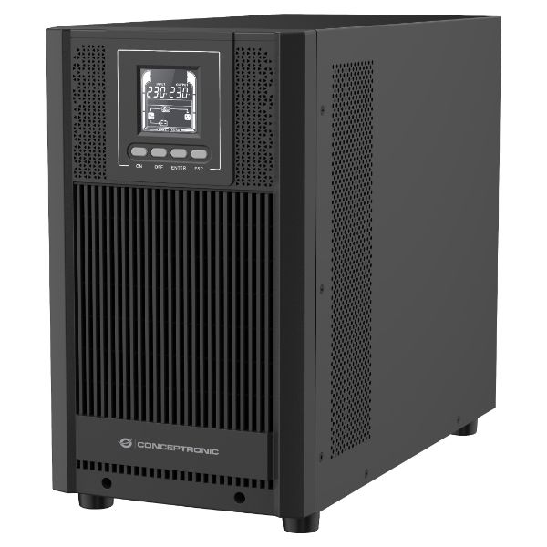 S.A.I. CONCEPTRONIC Online LCD 3000VA 2700W 5 Tomas AC 1xUSB-B 2.0 1xRS232 Negra (ZEUS52E3K)