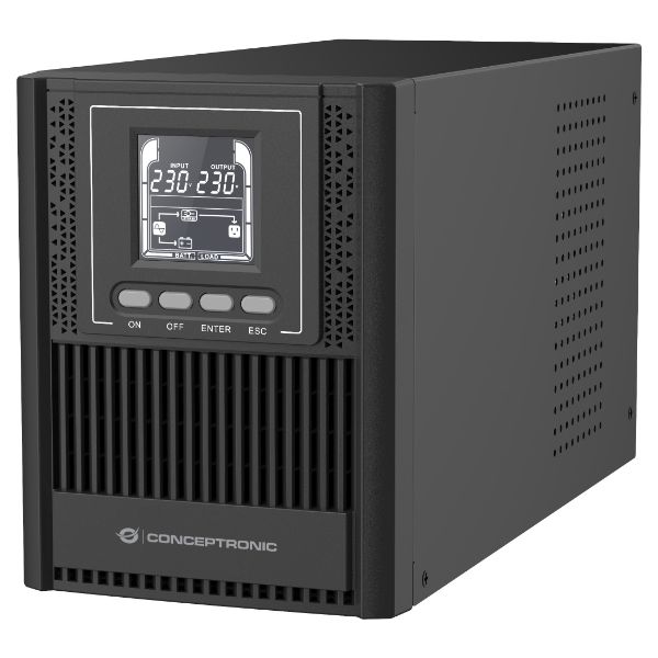 S.A.I. CONCEPTRONIC Online LCD 1000VA 900W 3xSchuko USB-B 2.0 RS232 Torre Negra (ZEUS52ES1K)