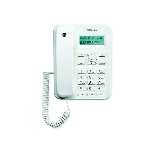 Teléfono Fijo Motorola CT202 LCD Analógico Escritorio/Pared Blanco (107CT202WHITE)
