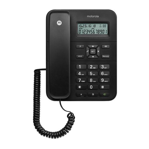 Teléfono Fijo Motorola CT202 LCD Analógico Escritorio Negro (107CT202BLACK)
