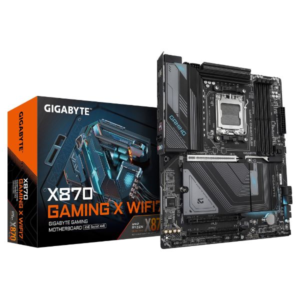 Placa base GIGABYTE X870 GAMING X WIFI7: (AM5) 4DDR5 M.2 SATA3 USB DP HDMI RJ45 7.1 ATX WiFi 7 Bluetooth 5.4 Ethernet 2.5 GbE