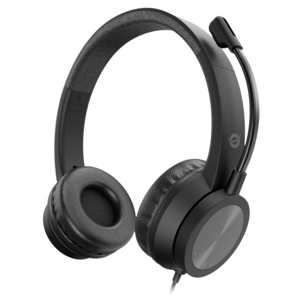Auriculares+Micrófono CONCEPTRONIC Circumaurales Binaurales USB-A Negros (POLONA05B)
