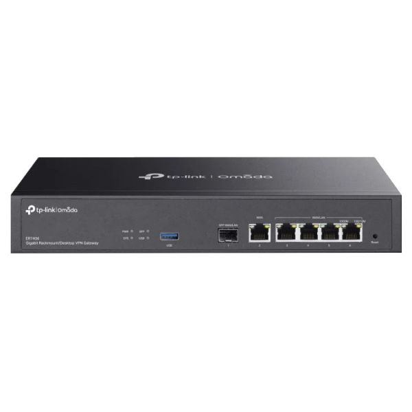 Router TP-Link 5xRJ45 1xSFP 1xUSB Ethernet GbE Rack Negro (ER7406)