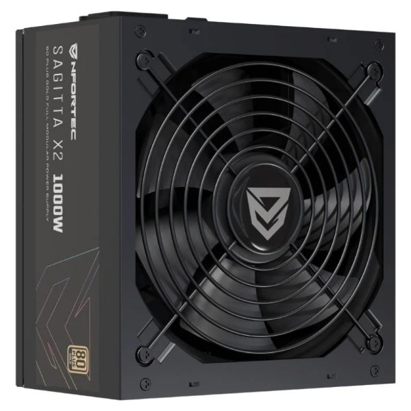 Fuente Nfortec Sagitta X2 ATX 1000W 20+4 pin ATX 4xMolex 80 Plus Gold Negra (NF-PSU-SAGITTAX2-FM-1000W)
