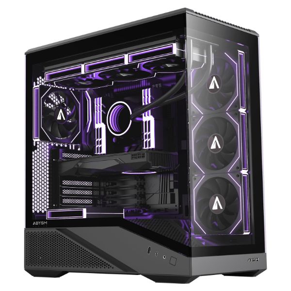 Caja Abysm Gaming Arian Frame A400 Panel Lateral de Cristal Templado ARGB 1xUSB-A 3.0 1xUSB-C 3.1 ATX mATX Mini-ITX Negra (AB123533)